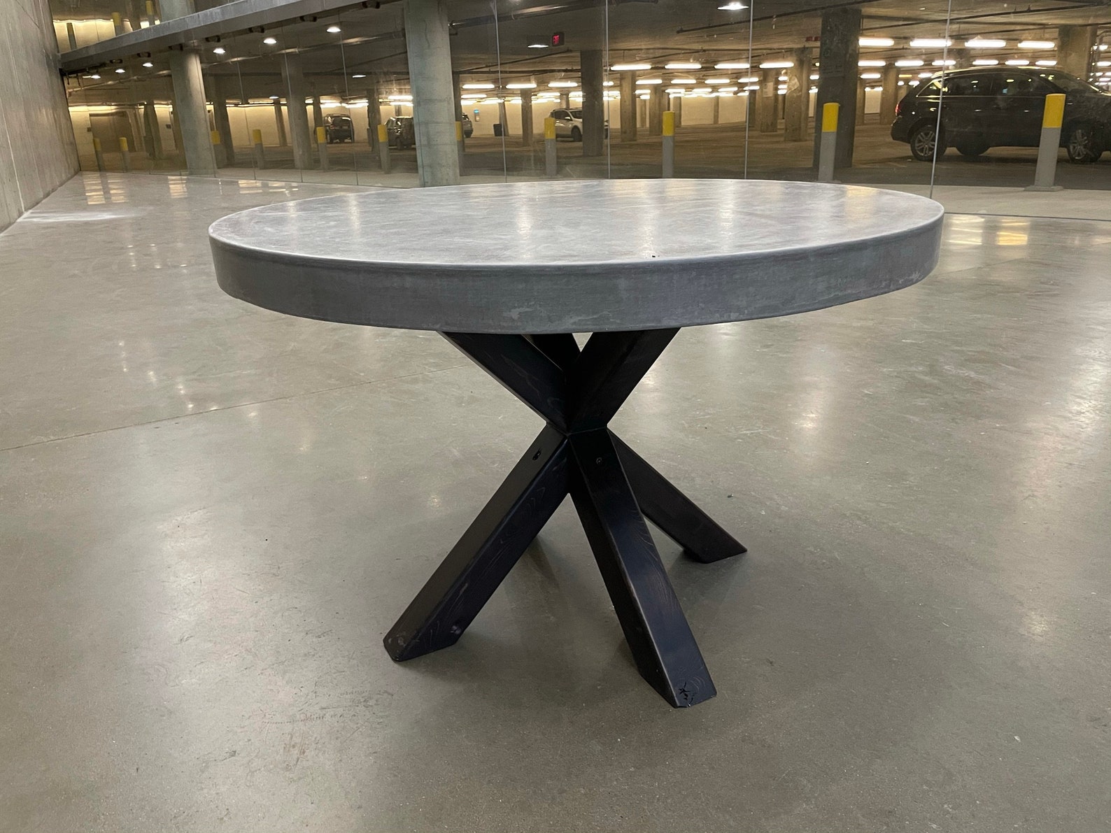 Enkei Dining Table Concrete GFRC top with reclaimed timber Etsy