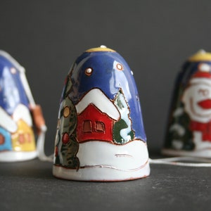 Winter Themed Ceramic Bells|Christmas Tree Ornaments|Year Round Garden Accent|Wholesale Available
