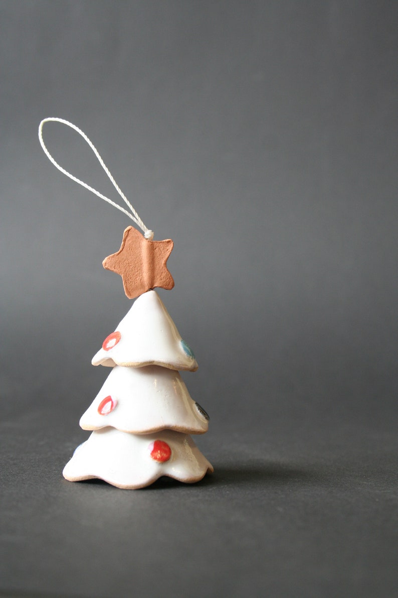 Ceramic Christmas Ornaments Handmade Ceramic Christmas Bells Ceramic Seasonal Decorations image 7