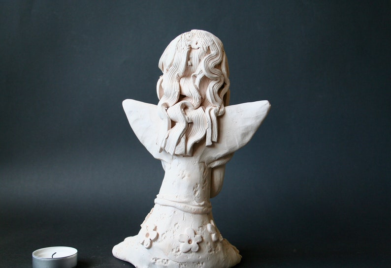 Ceramic Angel Statue|Garden Decoration Collectable Handmade Angel Figurine