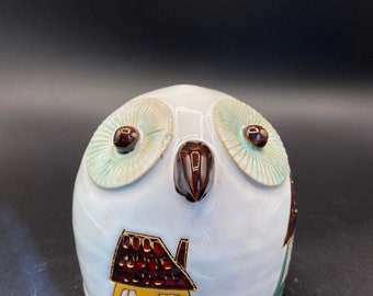 Ceramic Owl Piggy Bank|Handmade Owl Change Jar|Reusable Owl Shaped Piggy Bank