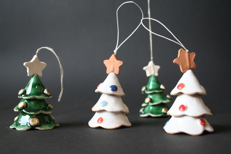 Ceramic Christmas Ornaments Handmade Ceramic Christmas Bells Ceramic Seasonal Decorations image 8