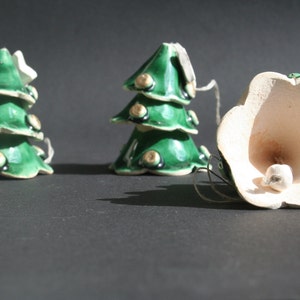 Ceramic Christmas Ornaments Handmade Ceramic Christmas Bells Ceramic Seasonal Decorations image 4