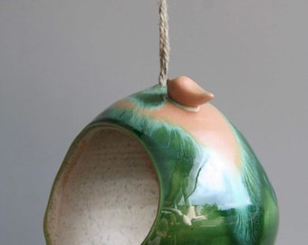 Ceramic Feeder|Birds Feeder|Green Feeder