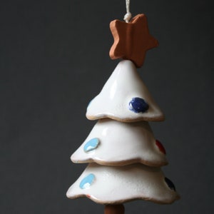 Ceramic Christmas Ornaments Handmade Ceramic Christmas Bells Ceramic Seasonal Decorations image 6