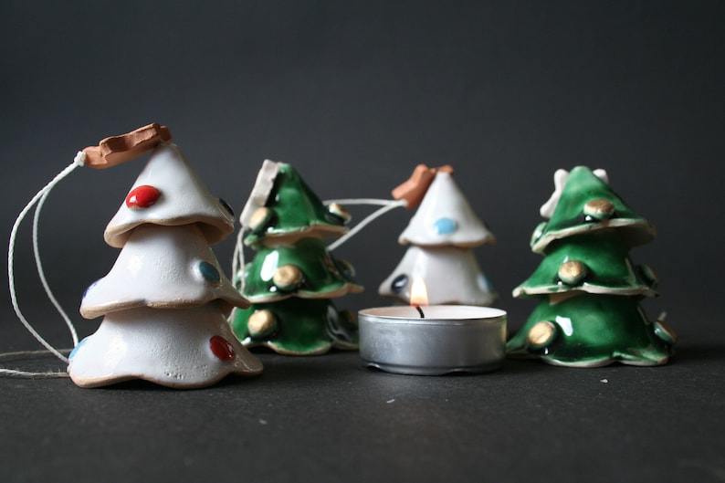 Ceramic Christmas Ornaments Handmade Ceramic Christmas Bells Ceramic Seasonal Decorations image 9