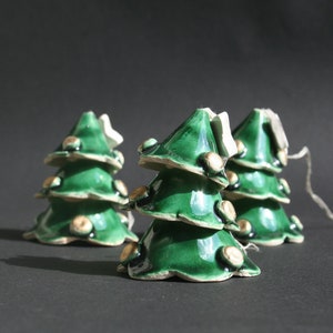 Ceramic Christmas Ornaments Handmade Ceramic Christmas Bells Ceramic Seasonal Decorations image 2