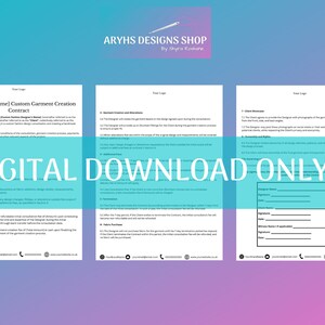 Simple Custom Garment Contract Template - 100% Canva Editable - Simple Contract Template - [AryhsDesignsShop]