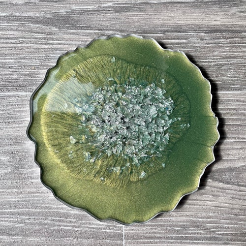 Mint Green Geode Resin Coasters Geode Coaster Set Mint Green Etsy UK