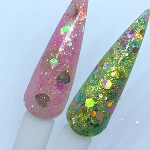 Hidden Love 2 pcs- Acrylic Powder, Dip Powder, Acrylic Powder for Nails, Dip Powder for Nails, Glitter Acrylic Powder, Acrylic Nail Powder