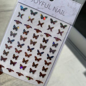 Multicolored  Holographic Butterfly Nail Stickers - Nail Decals