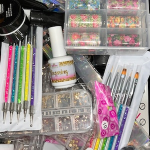 Holiday Nail Box- Mystery Nail Art Supplies Kit - Nail Supplies - Nail Kit- Mystery Nail Supplies