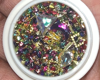 Mixed Rhinestones, Nail Jewelry, Nail Crystals, Nail Beads, Nail Charms, Nail Gems, Nail Art Charms, Nail Studs, Nail Art Studs