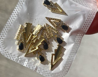 10 PCS Gold Alloy Nail Charms, Nail Jewelry, Nail Accessories, Nail Emblems, Nail Charms Luxury