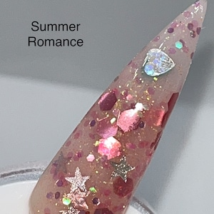 Summer Romance Acrylic Powder, Dip Powder, Dips, Acrylic Powder for Nails, Dip Powder for Nails, Glitter Acrylic Powder, Acrylic Nail Powder