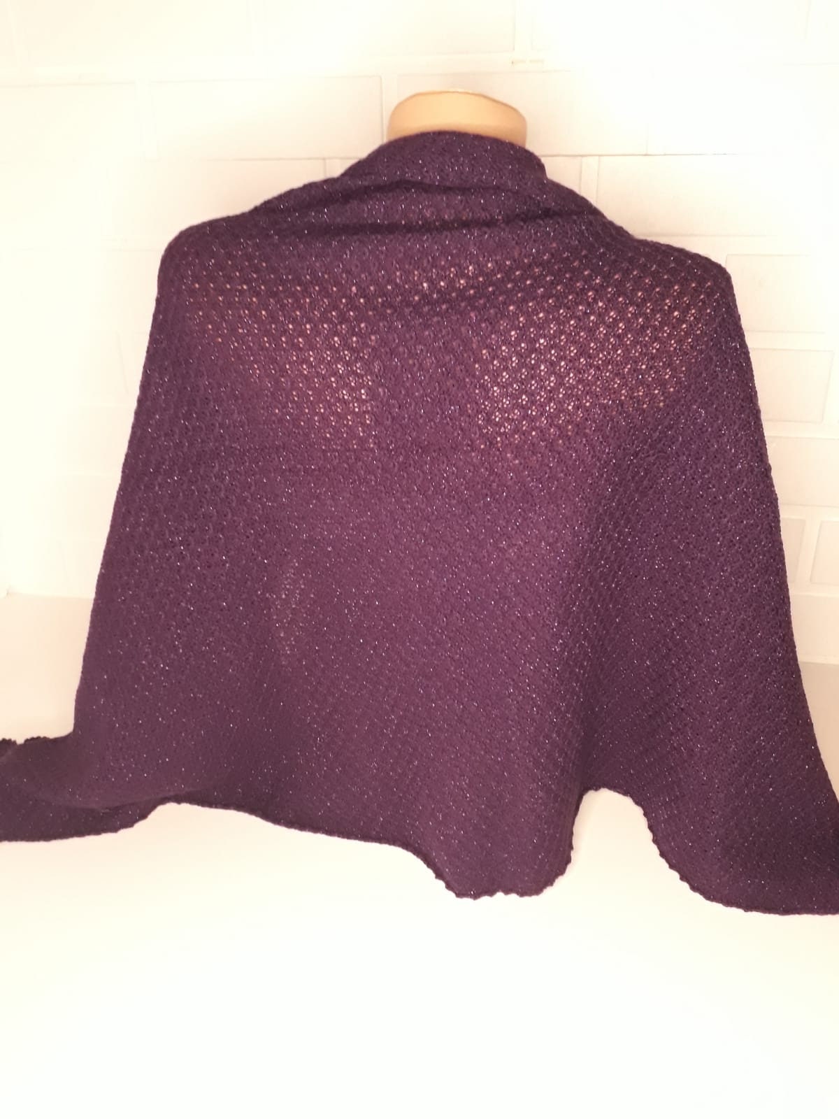 Purple Soft Sivery Shawl Medium  thick light Shawl Gift Idea Fashions For Her ES672