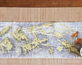 Meadow Tea Runner- Botanical/Plant Dyed Runner- Tablecloth- Altarcloth
