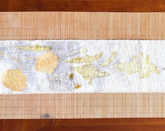 Botanical Dyed Tea Runner- Table Cloth- Chabu- Goldenrod Altar Cloth