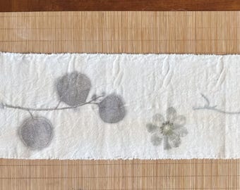 Botanical Tea Runner- Altar Cloth- Eco Print Table Runner