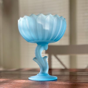 Vintage Indiana Glass Lotus Blossom Pedestal Compote Soy wax candle