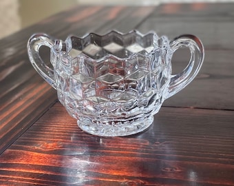 Vintage Fostoria Honeycomb/Cubist/Basketweave pattern Sugar Bowl Soy Wax Candle in aroma you select