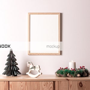Maqueta de Navidad, Maqueta de marco de Navidad, Maqueta de marco, Maqueta de marco A4, Maqueta de póster, Maqueta de impresión, Maqueta Psd, Maqueta de marco vertical