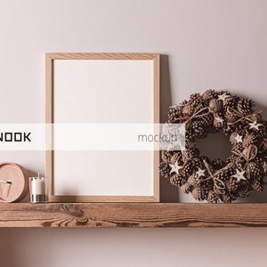 Maqueta de Navidad, Maqueta de marco de Navidad, Maqueta de marco, Maqueta de marco A4, Maqueta de póster, Maqueta de impresión, Maqueta Psd, Maqueta de marco vertical