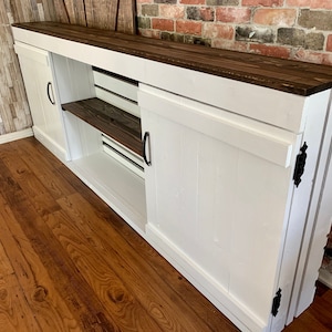 96 Inch Barn Door Entertainment Center Etsy
