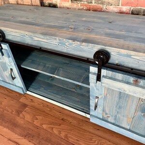TV Stand Solid Wood Handmade  Minimalist  Drawers Barn Doors Decor Rustic Farmhouse Mid Century Console Cabin Remodeling Cabinet Modern