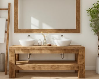 Wooden Bathroom Vanity Farmhouse Rustic Modern Luxury