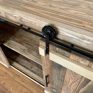 TV Stand Solid Wood Handmade  Minimalist  Drawers Barn Doors Decor Rustic Farmhouse Mid Century Console Cabin Remodeling Cabinet Modern