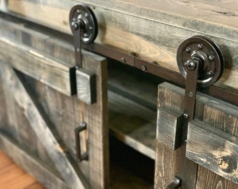 Rustic Country Bathroom VANITY BARN DOORS for Double Vessel Sink Remodeling  Farmhouse Cabinet Storage Shelf Slab Washstand Perfect Gift 