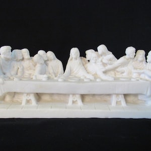 L Toni “Last Supper” Composite Stone Sculpture, 10” Detailed Figurine