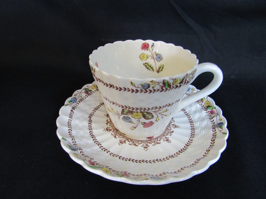 Spode Cowslip Copeland Flat Cup and Saucer Set S.713 Made in England Etsy