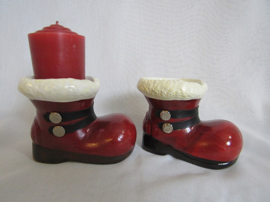 2 Santa Boot Votive Cups Kirkland Votive Candle Holders Etsy