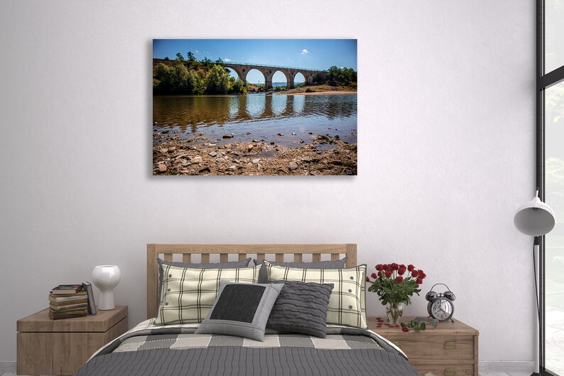 A river bridge Beautiful wall art canvas Wall art ready to hang Bridge wall art