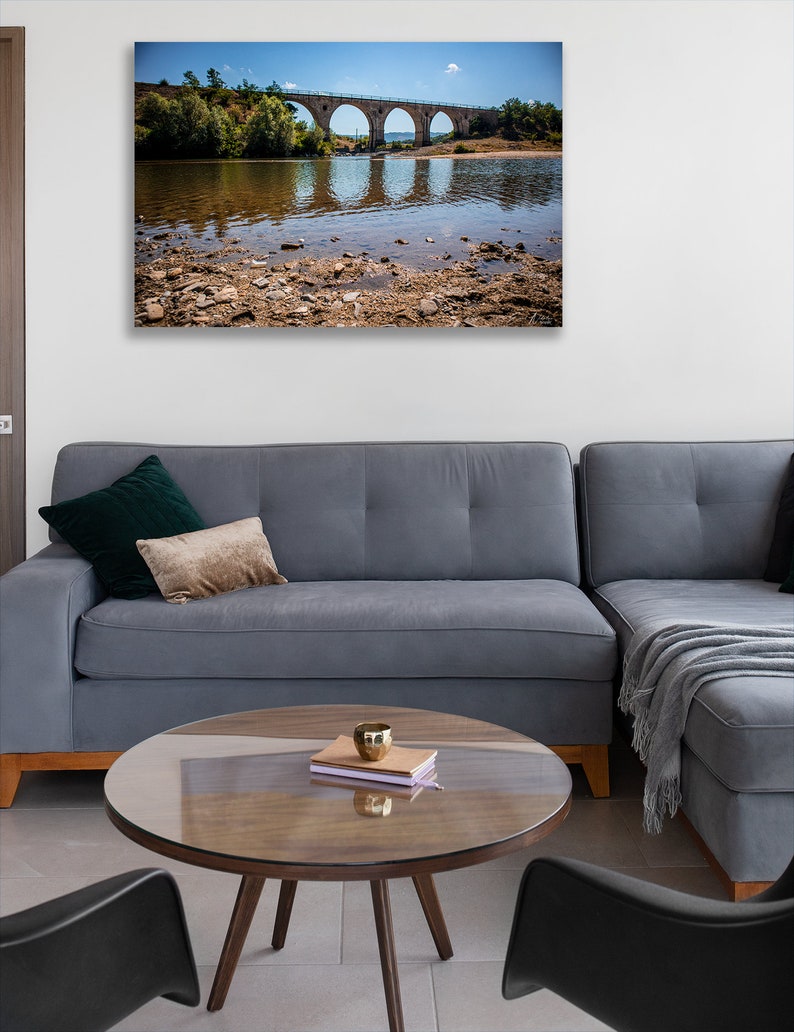 A river bridge Beautiful wall art canvas Wall art ready to hang Bridge wall art