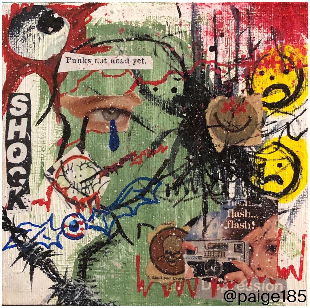 Mixed Media Hand Painted Canvas Panel Etsy