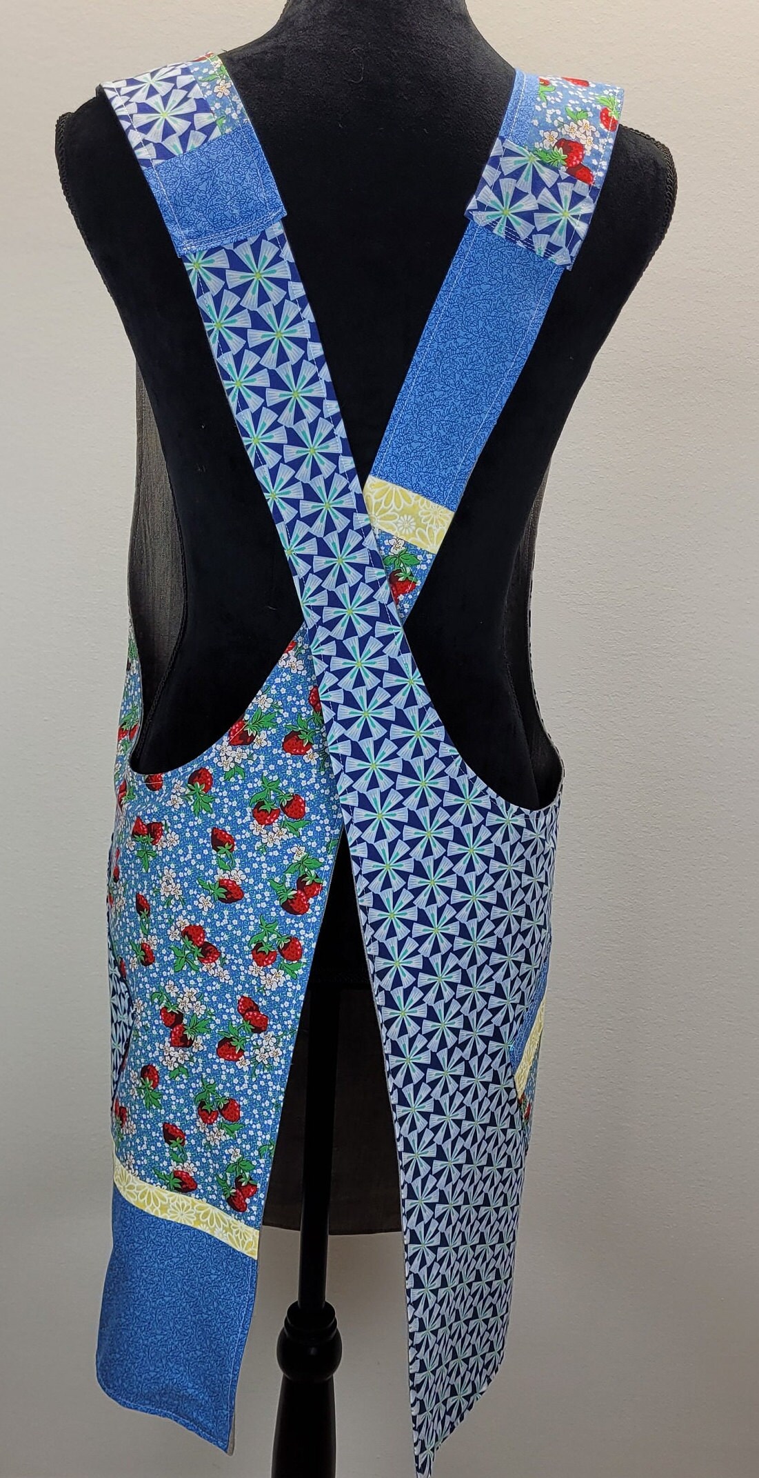 Women's Reversible Crossback Apron - No Ties - 2 Aprons in 1 - Lovely ...