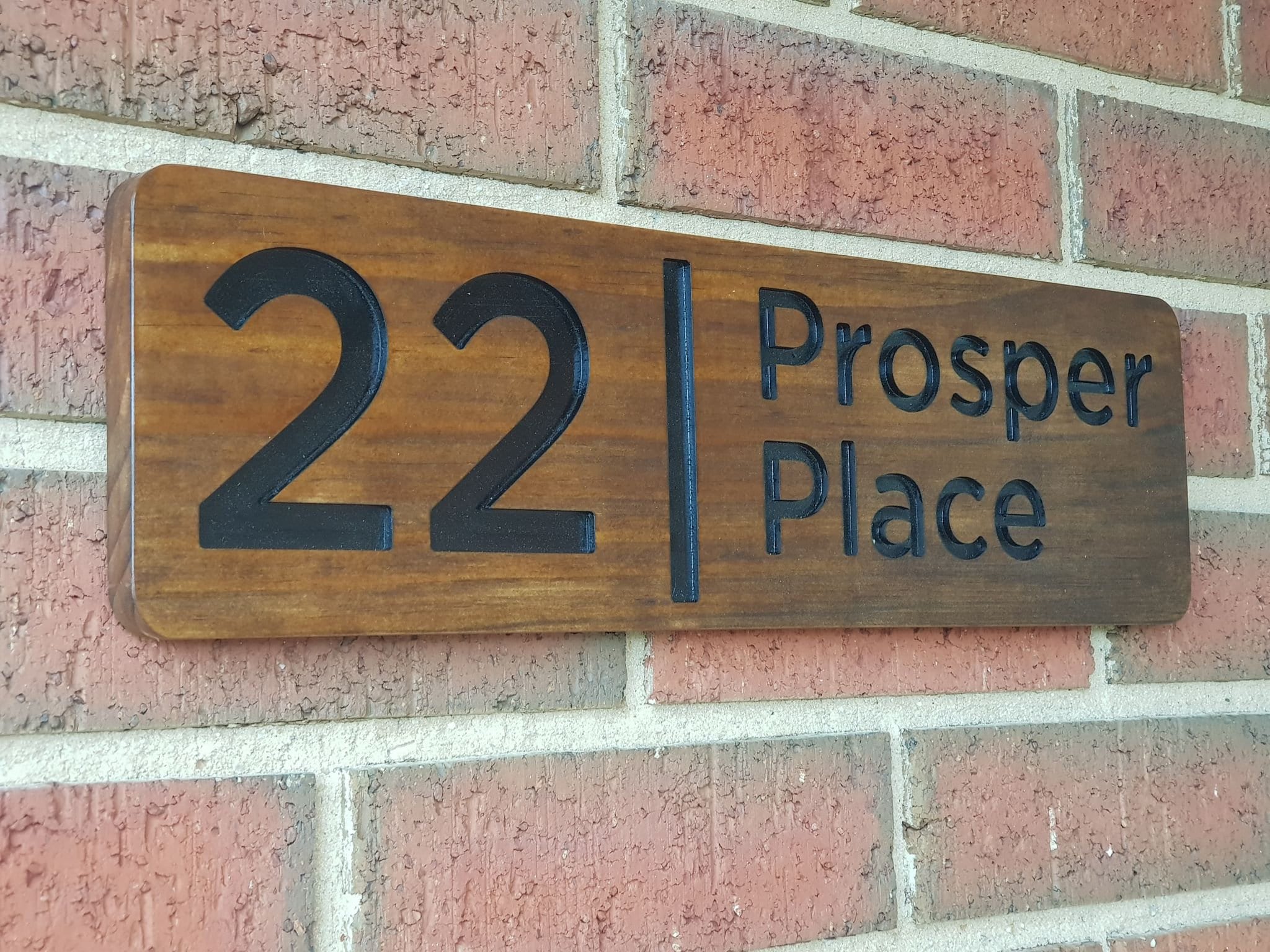 Personalised House Number and Street Name Timber Sign for Home