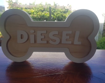 Personalised timber sign for your dog | Dog Bone