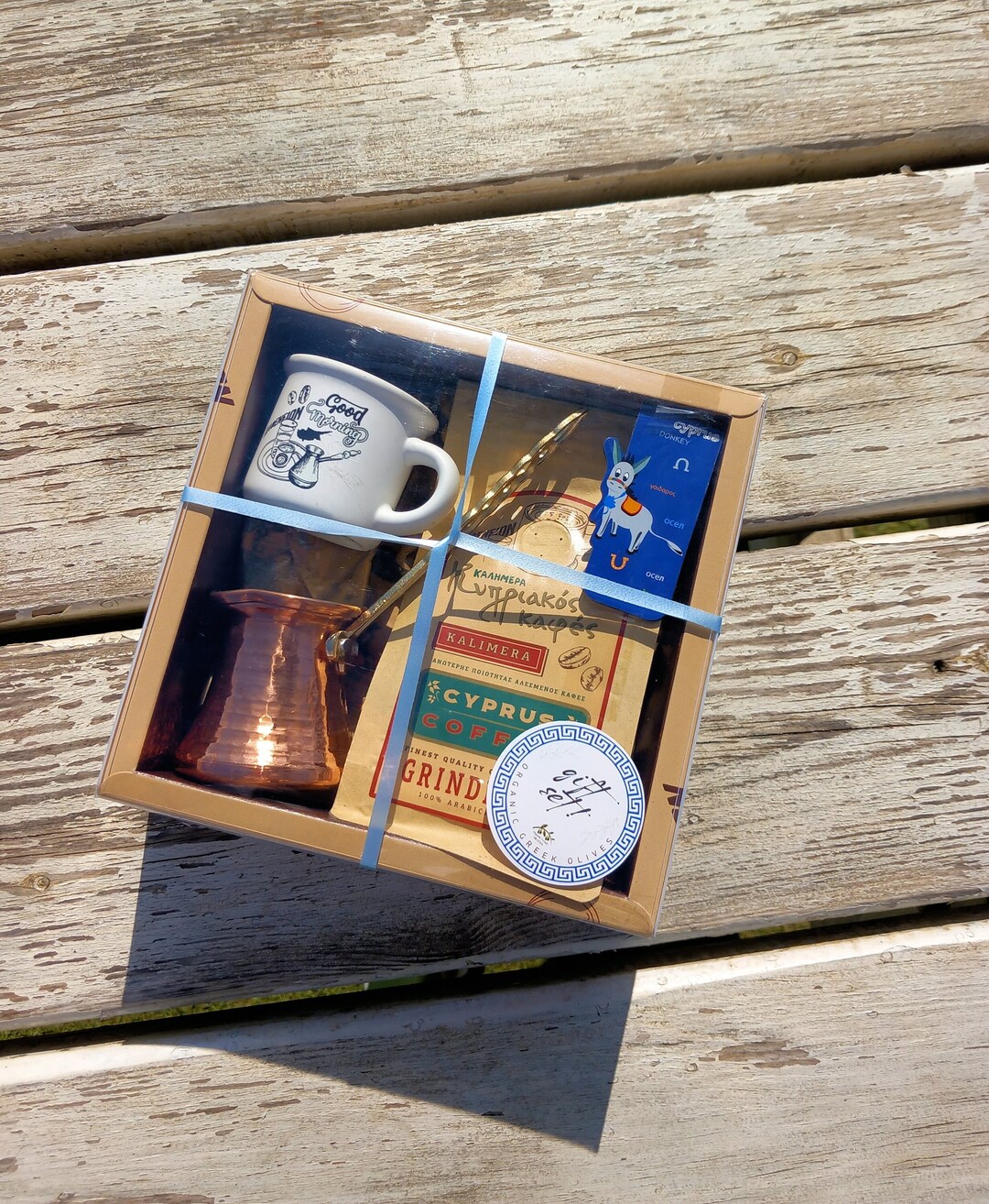 GREEK COFFEE GIFT Kalimera Cyprus Ground Coffee Small Mug Traditional