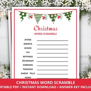 Christmas Word Scramble Game, Winter Word Scramble Game, Printable Christmas Word Game, Christmas Activities for Kids, Christmas Party Game