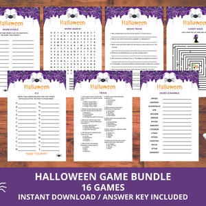 Spel för Halloween, Utskrivbara Halloweenspel, Halloweenfestspel, Halloweenspel för vuxna, Halloweendricksspel bild 1