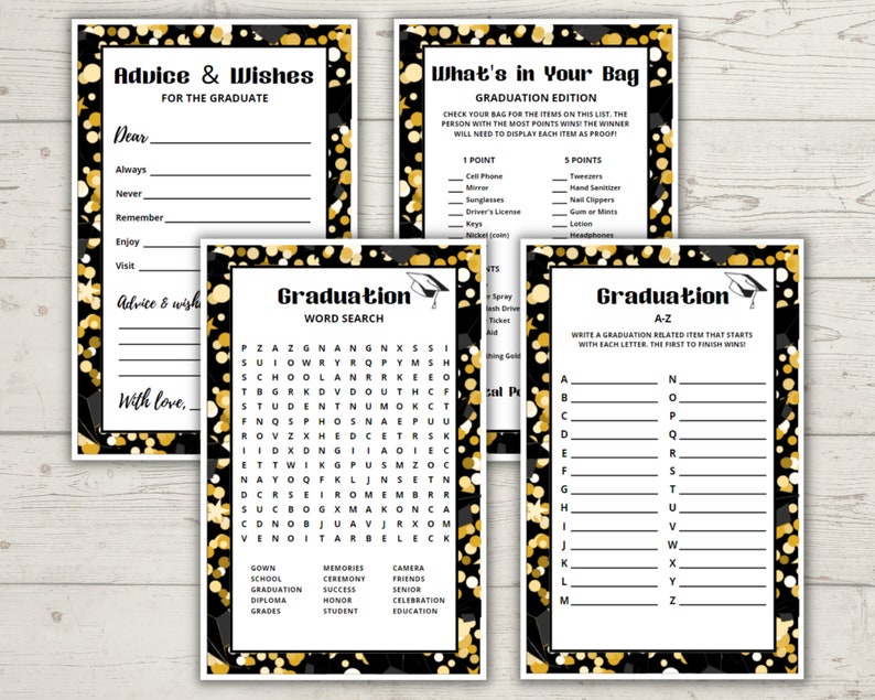 Graduation Games Printable, Graduation Party Games, Graduation Party Game Bundle, Printable Graduation Games, Who Knows the Graduate image 2