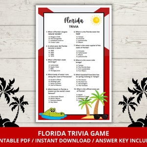 Trivia della Florida, Trivia sullo stato della Florida, Trivia sulla Florida, Domande sulle curiosità sullo stato, Quiz sugli Stati Uniti, State Jeopardy