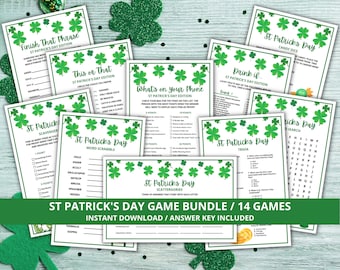 St Patrick's Day Game Bundle, St Patty's Day Games, St Patrick's Day Activities, St Patrick's Day Printables, Printable St Patricks Day Game