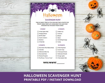 Halloween Scavenger Hunt, Halloween Party Games, Printable Halloween Games, Halloween Games for Kids, Fun Halloween Activities