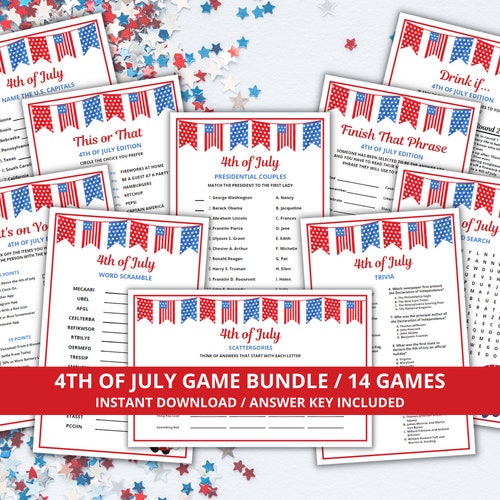 4th Of July Printable Party Games