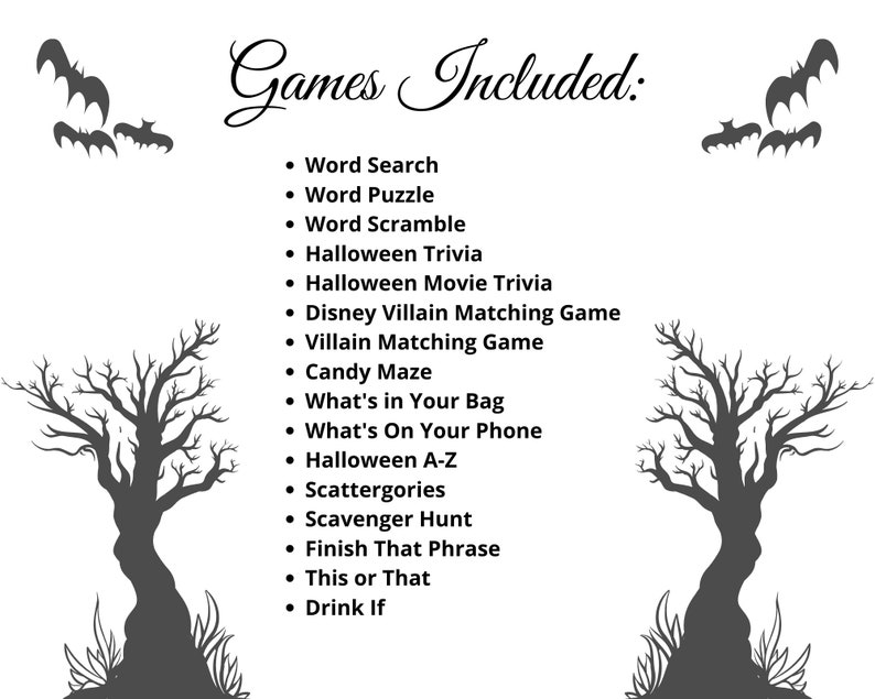 Spel för Halloween, Utskrivbara Halloweenspel, Halloweenfestspel, Halloweenspel för vuxna, Halloweendricksspel bild 5